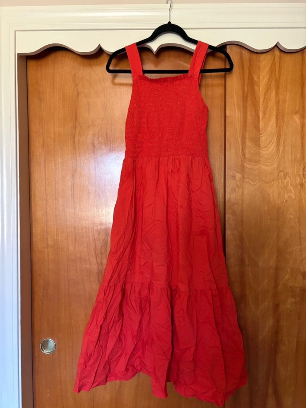 Everlane orange Smocked Strap Maxi Dress